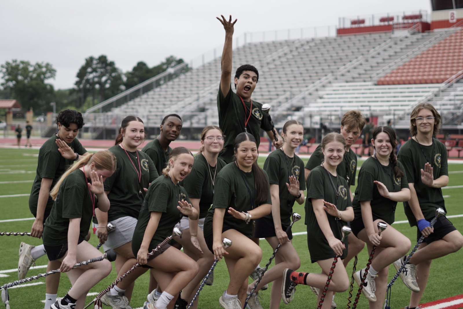 Students training at the Panola College Military Drum Major Camp